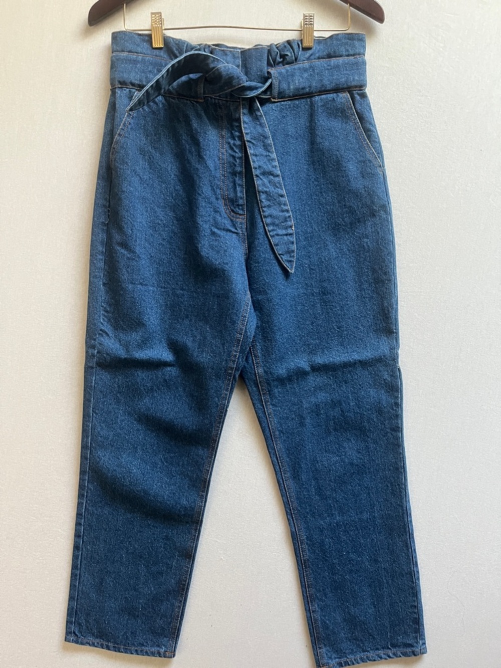 NWT Monk & Lou High-Waist Tie-Belt Paperbag Jeans Sz 6
